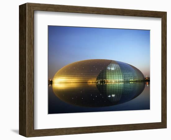 China Beijing an Illuminated National Grand Theatre Opera House known as the Egg-Christian Kober-Framed Photographic Print