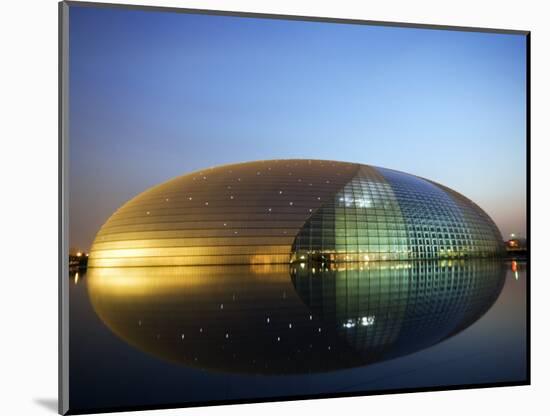 China Beijing an Illuminated National Grand Theatre Opera House known as the Egg-Christian Kober-Mounted Photographic Print