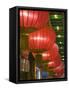 China, Beijing, Dongcheng District, Red Lanterns of Quanjude Duck Restaurant Off Wangfujing Dajie-Walter Bibikow-Framed Stretched Canvas