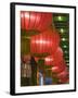 China, Beijing, Dongcheng District, Red Lanterns of Quanjude Duck Restaurant Off Wangfujing Dajie-Walter Bibikow-Framed Photographic Print