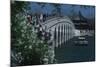 China, Beijing, Fengtai, Tourists on Marco Polo Bridge over Kunming Hu Lake-null-Mounted Giclee Print