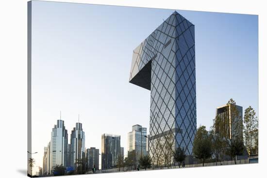 China, Beijing, Gleaming Steel and Glass Cctv Building-Paul Souders-Stretched Canvas