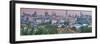 China, Beijing, Jingshan Park, Pavillion and Modern Chaoyang District Skyline Beyond-Alan Copson-Framed Photographic Print