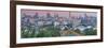 China, Beijing, Jingshan Park, Pavillion and Modern Chaoyang District Skyline Beyond-Alan Copson-Framed Photographic Print