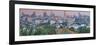 China, Beijing, Jingshan Park, Pavillion and Modern Chaoyang District Skyline Beyond-Alan Copson-Framed Photographic Print