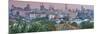 China, Beijing, Jingshan Park, Pavillion and Modern Chaoyang District Skyline Beyond-Alan Copson-Mounted Photographic Print