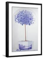 China Blue Tree Set in a Niche-Lincoln Seligman-Framed Giclee Print