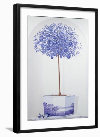 China Blue Tree Set in a Niche-Lincoln Seligman-Framed Giclee Print