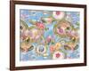 China Cabinet Scroll Blotch Blue-Bill Jackson-Framed Giclee Print