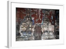 China, Chongqing, Dazu County, Dazu Rock Carvings with Stone Sculptures at Mount Baoding-null-Framed Giclee Print