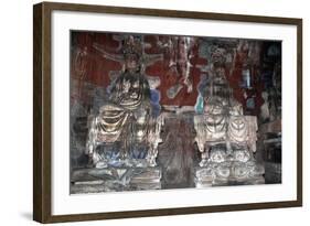 China, Chongqing, Dazu County, Dazu Rock Carvings with Stone Sculptures at Mount Baoding-null-Framed Giclee Print