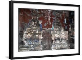 China, Chongqing, Dazu County, Dazu Rock Carvings with Stone Sculptures at Mount Baoding-null-Framed Giclee Print