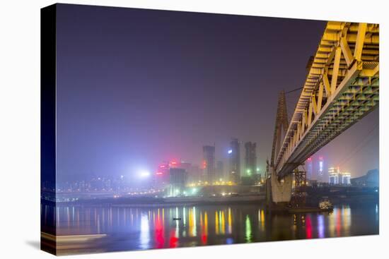 China, Chongqing, Dongshuimen Bridge Above Yangtze River-Paul Souders-Stretched Canvas