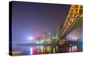 China, Chongqing, Dongshuimen Bridge Above Yangtze River-Paul Souders-Stretched Canvas