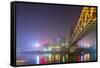 China, Chongqing, Dongshuimen Bridge Above Yangtze River-Paul Souders-Framed Stretched Canvas