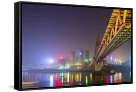 China, Chongqing, Dongshuimen Bridge Above Yangtze River-Paul Souders-Framed Stretched Canvas