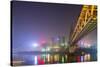 China, Chongqing, Dongshuimen Bridge Above Yangtze River-Paul Souders-Stretched Canvas