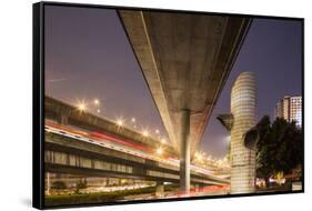 China, Chongqing, Overhead Expressways on Autumn Evening-Paul Souders-Framed Stretched Canvas