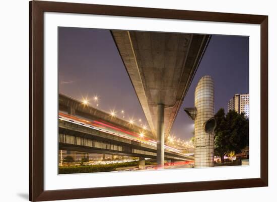 China, Chongqing, Overhead Expressways on Autumn Evening-Paul Souders-Framed Photographic Print