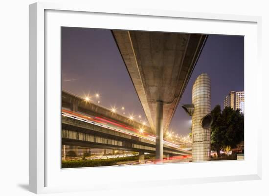 China, Chongqing, Overhead Expressways on Autumn Evening-Paul Souders-Framed Photographic Print