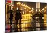 China, Chongqing, Pedestrians Walking with Umbrellas Along the Street-Paul Souders-Mounted Photographic Print