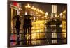 China, Chongqing, Pedestrians Walking with Umbrellas Along the Street-Paul Souders-Framed Photographic Print