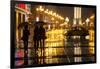 China, Chongqing, Pedestrians Walking with Umbrellas Along the Street-Paul Souders-Framed Photographic Print