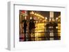 China, Chongqing, Pedestrians Walking with Umbrellas Along the Street-Paul Souders-Framed Photographic Print