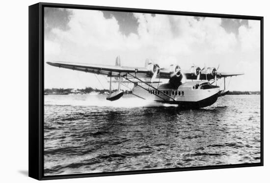 China Clipper flying out of Miami, Fl Photograph - Miami, FL-Lantern Press-Framed Stretched Canvas
