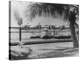 China Clipper Mooring on Hawaiian Island Photograph - Hawaii-Lantern Press-Stretched Canvas