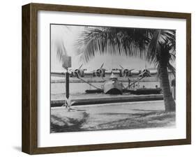 China Clipper Mooring on Hawaiian Island Photograph - Hawaii-Lantern Press-Framed Art Print