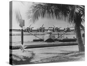 China Clipper Mooring on Hawaiian Island Photograph - Hawaii-Lantern Press-Stretched Canvas