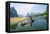 China Fisherman with Cormorant Birds on Li River-null-Framed Stretched Canvas