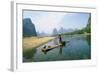 China Fisherman with Cormorant Birds on Li River-null-Framed Photographic Print