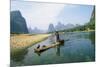 China Fisherman with Cormorant Birds on Li River-null-Mounted Photographic Print