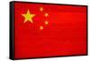 China Flag Design with Wood Patterning - Flags of the World Series-Philippe Hugonnard-Framed Stretched Canvas