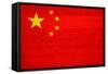 China Flag Design with Wood Patterning - Flags of the World Series-Philippe Hugonnard-Framed Stretched Canvas