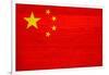 China Flag Design with Wood Patterning - Flags of the World Series-Philippe Hugonnard-Framed Art Print