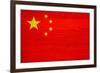 China Flag Design with Wood Patterning - Flags of the World Series-Philippe Hugonnard-Framed Art Print