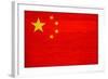 China Flag Design with Wood Patterning - Flags of the World Series-Philippe Hugonnard-Framed Art Print