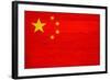 China Flag Design with Wood Patterning - Flags of the World Series-Philippe Hugonnard-Framed Art Print