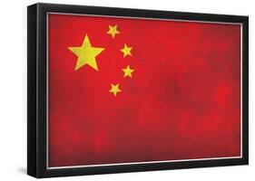 China Flag Distressed Art Print Poster-null-Framed Poster