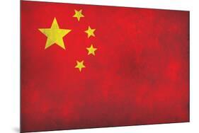 China Flag Distressed Art Print Poster-null-Mounted Poster