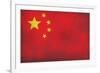 China Flag Distressed-null-Framed Art Print