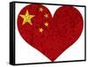 China Flag Heart Shape Textured-jpldesigns-Framed Stretched Canvas