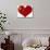 China Flag Heart Shape Textured-jpldesigns-Stretched Canvas displayed on a wall