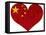 China Flag Heart Shape Textured-jpldesigns-Framed Stretched Canvas