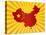 China Flag In Map Silhouette Illustration-jpldesigns-Stretched Canvas