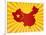China Flag In Map Silhouette Illustration-jpldesigns-Framed Art Print
