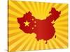 China Flag In Map Silhouette Illustration-jpldesigns-Stretched Canvas